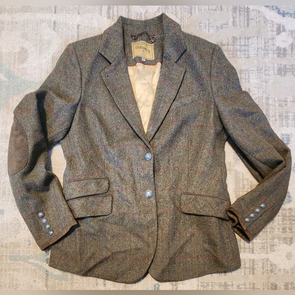 Dubarry Of Ireland Tweed Blazer Jacket. Size EU 40/ US 10. Brown/Greenish. EUC